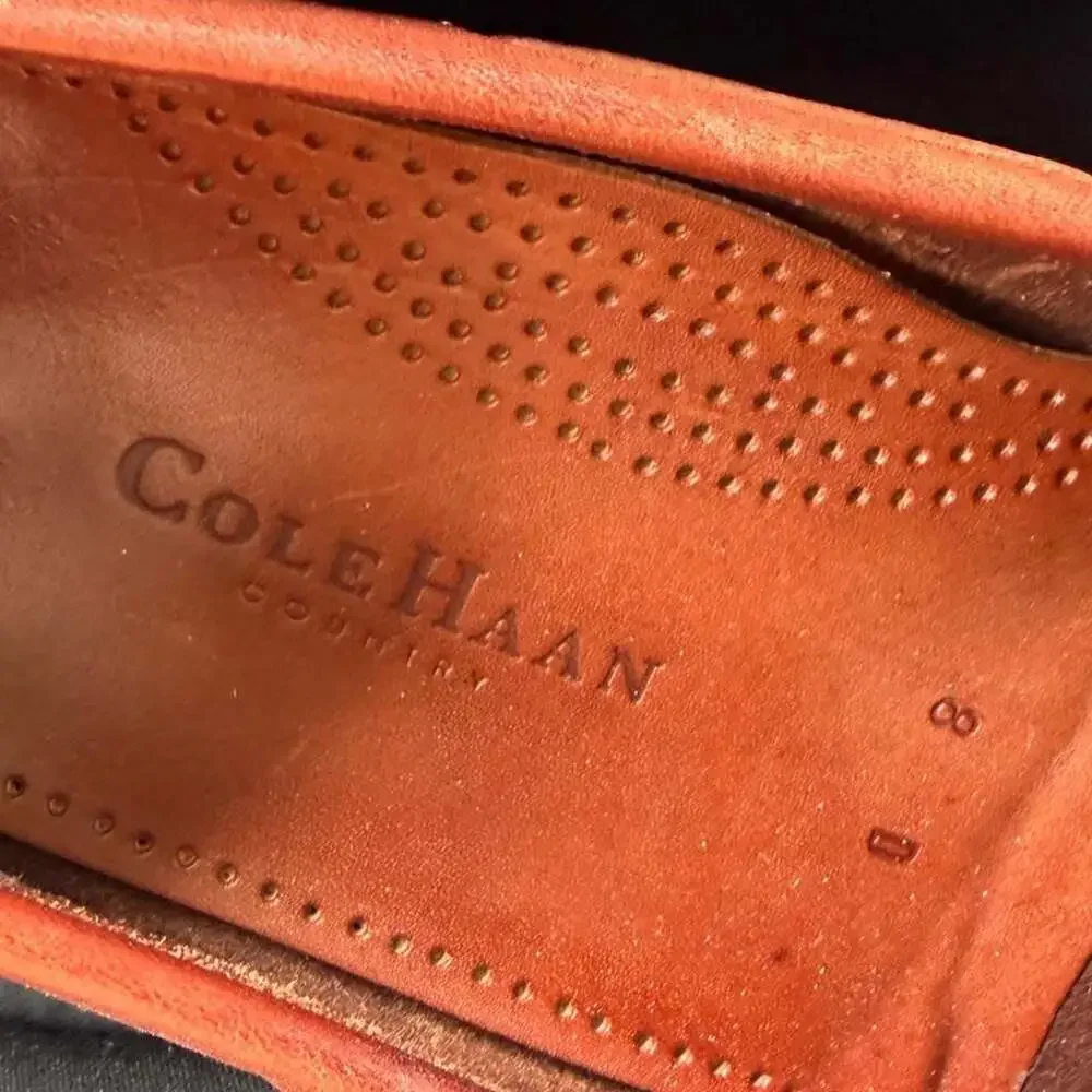 Vintage Cole Haan Country Burgundy Leather Tassel Loafers Mens 8